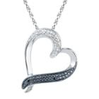 Target 1/20 Ct. T.w. Round Diamond Prong Set Heart Pendant In Sterling Silver (ij-i2-i3) - Black/white