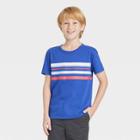 Boys' Short Sleeve Chest Striped T-shirt - Cat & Jack Blue