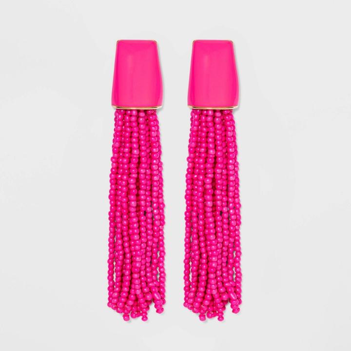 Sugarfix By Baublebar Beaded Tassel Earrings - Hot Pink