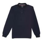 French Toast Boys' Long Sleeve Sport Uniform Polo Shirt - Navy (blue)