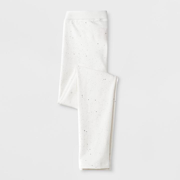 Girls' Sparkle Leggings - Cat & Jack Cream