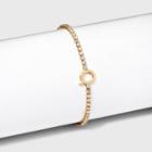 Gold Plated Cubic Zirconia Initial 'q' Tennis Bracelet - A New Day Gold