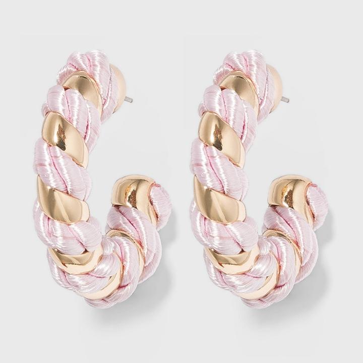 Sugarfix By Baublebar Two-tone Croissant Hoop Earrings - Blush Pink