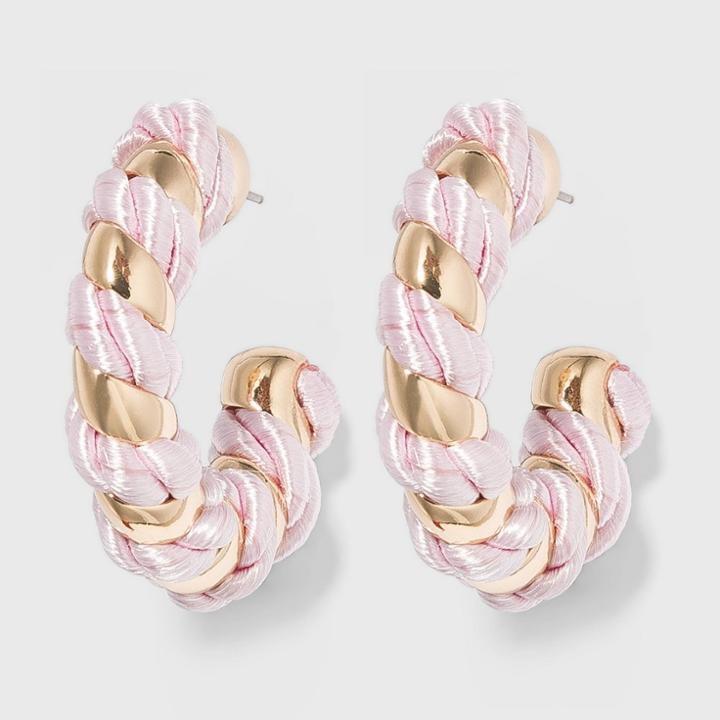 Sugarfix By Baublebar Two-tone Croissant Hoop Earrings - Blush Pink