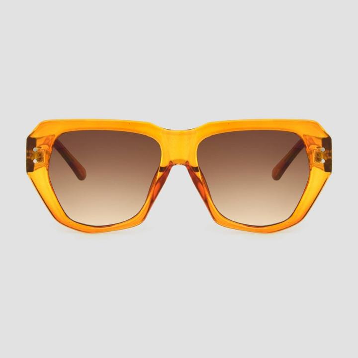 Women's Square Sunglasses With Orange Gradient Lenses - A New Day Orange