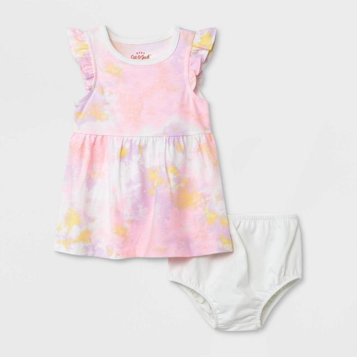 Baby Girls' Tie-dye Dress - Cat & Jack Pink Newborn