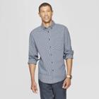 Men's Checkered Slim Fit Long Sleeve Northrop Poplin Button-down Shirt - Goodfellow & Co Breaktime Blue