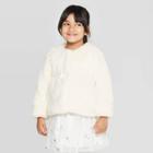 Toddler Girls' Bow Faux Fur Jacket - Cat & Jack White