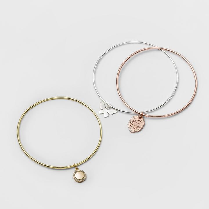 Distributed By Target Silver Plated Friends Give Us The Wings To Soar Bangle Bracelet Set