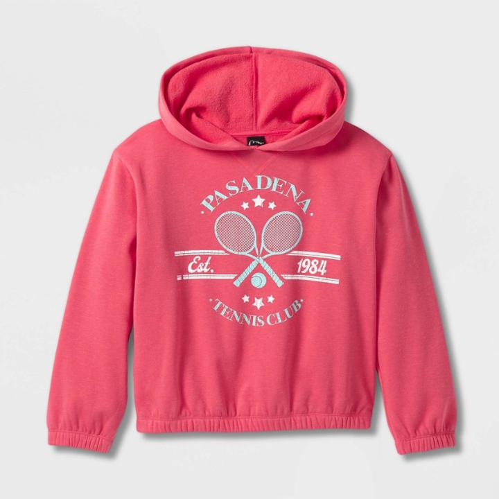 Girls' Hooded Sweatshirt - Art Class Coral