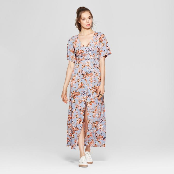 Women's Floral Print Wrap Maxi Dress - Love @ First Sight (juniors')