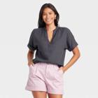 Women's Short Sleeve Top - A New Day Dark Blue