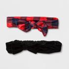 Girls' 2pk Plaid Headwraps With Bows - Cat & Jack,