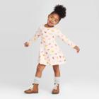 Toddler Girls' Long Sleeve Unicorn Dress - Cat & Jack Cream 12m, Toddler Girl's, Beige