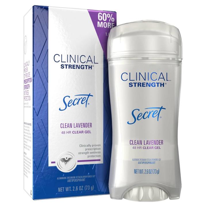 Secret Clinical Strength Antiperspirant For Women Clear Gel Clean Lavender
