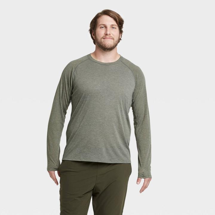 Men's Long Sleeve Run T-shirt - All In Motion Olive Green M, Men's, Size: Medium, Green Green
