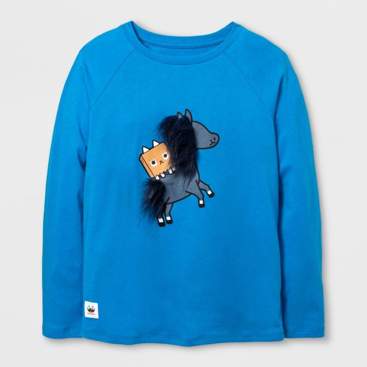 Girls' Toca Boca Horse Graphic Long Sleeve T-shirt - Blue