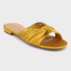 Women's Grace Satin Knotted Slide Sandals - Who What Wear Yellow