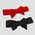Baby Girls' 2pk Velvet Bow Headwraps - Just One You Made By Carter's Red/black,