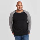 Men's Colorblock Tall Regular Fit Crew Neck Sweater - Goodfellow & Co Black
