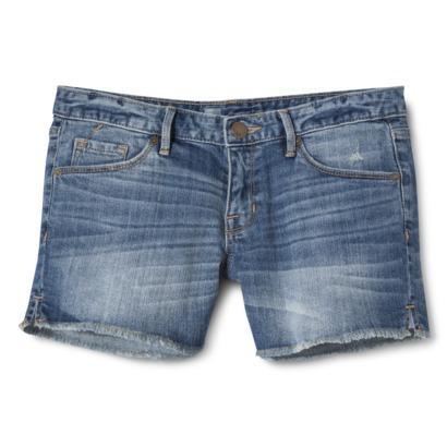 Mossimo Women's Cutoff Mid Rise Denim Shorts -