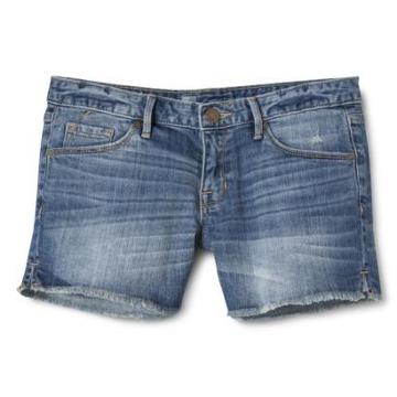 Mossimo Women's Cutoff Mid Rise Denim Shorts -