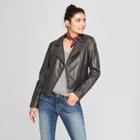Women's Faux Leather Moto Jacket - Universal Thread Black