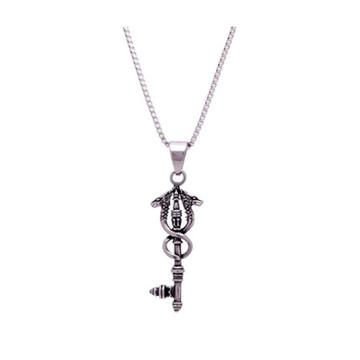 Creed 1913 Men's Silver-tone Stainless Steel Double Dragon Key Necklace,