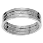 Women's Journee Collection Hammered Trio Ring Set In Sterling Silver -