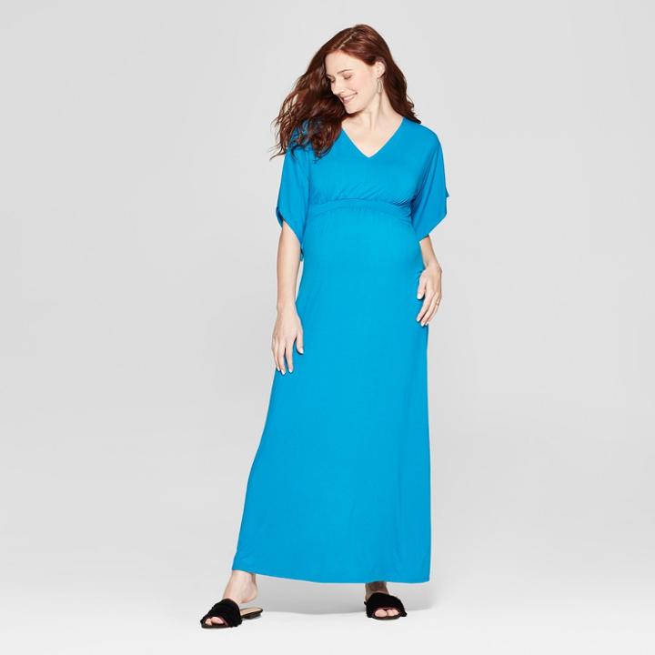 Maternity Kimono Sleeve Maxi Dress - Isabel Maternity By Ingrid & Isabel Blue S, Infant Girl's