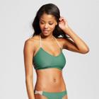 Women's Strappy Back Bralette Bikini Top - Xhilaration Green Olive D/dd Cup