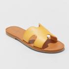 Women's Jenny Faux Leather Slide Sandals - Universal Thread Yellow
