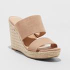 Women's Adelina Two Band Espadrille Slide Sandals - A New Day Taupe (brown)