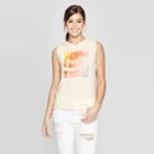 Women's Coca-cola Sleeveless Graphic Hoodie (juniors') - Off White