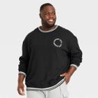 Men's Big & Tall Relaxed Fit Crew Neck Pullover Sweatshirt - Goodfellow & Co Black