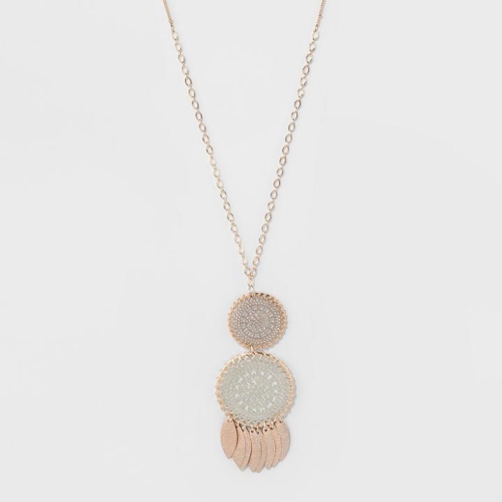 Filigree Discs & Thread Long Necklace - A New Day