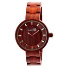 Earth Wood Goods Women's Earth Root Watch With Luminous Hands-red, Red