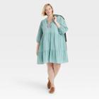 Women's Plus Size Long Sleeve Embroidered Dress - Knox Rose