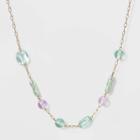 Simulated Pearl And Stationed Beads Necklace - A New Day