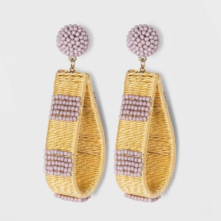 Seed Bead Thread Wrapped Teardrop Earrings - A New Day