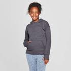 Girls' Cotton Fleece Pullover Hoodie - C9 Champion Heather Black S, Girl's, Size: Small, Grey Black