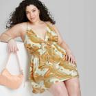 Women's Plus Size Sleeveless Triangle Cup Fit & Flare Dress - Wild Fable Ivory Floral