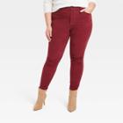 Women's Plus Size High-rise Corduroy Skinny Jeans - Universal Thread Red