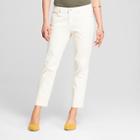 Women's Mid-rise Released Hem Boyfriend Crop Jeans - Universal Thread White