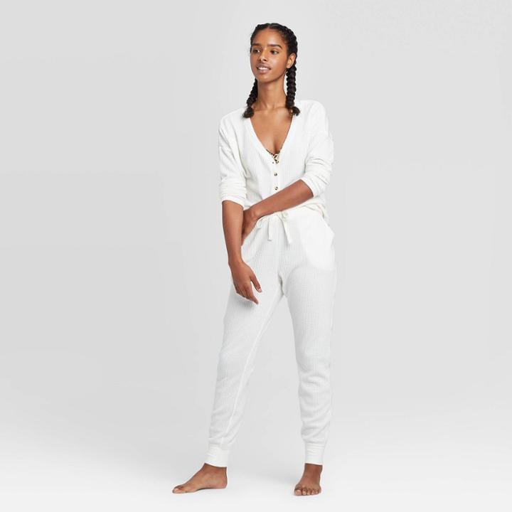 Women's Cozy Thermal Lounge Jogger Pants - Colsie White