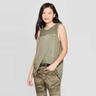 Women's Scoop Neck Tank Top - Knox Rose Olive L, Women's, Size: