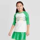 Girls' Rainbow Shamrocks Pullover Sweater - Cat & Jack White/green Xs, Girl's,
