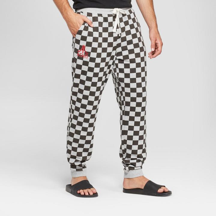 Junk Food Men's Atari Checkered Knit Jogger Pants - Gray