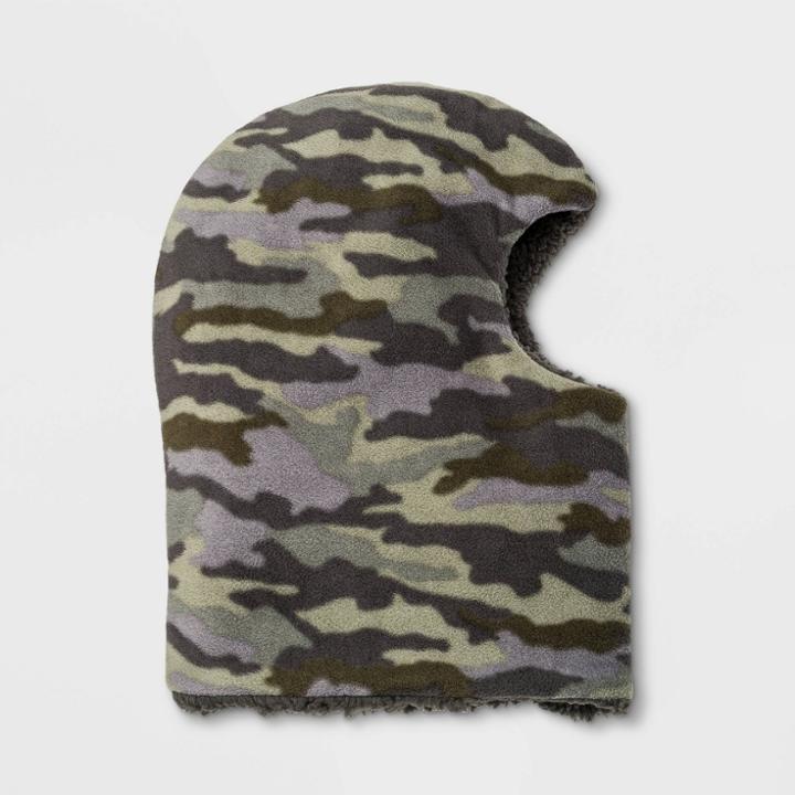 Boys' Camo Fleece Lined Balaclava - Cat & Jack Green, Green/green