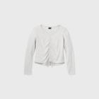 Girls' V-neck Rib-knit Long Sleeve Top - Art Class Gray